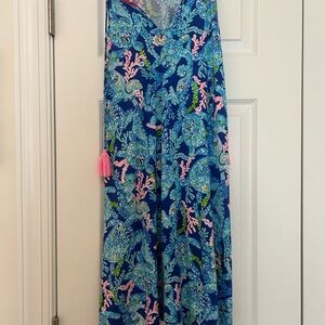 Lilly Pulitzer Blue and Green Floral Dress